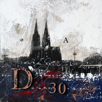 Bild Kölner Dom abstrakt von Vittorio Vitale 30x30 cm